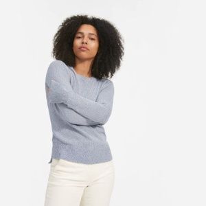 Everlane The Soft Cotton Crew Sweater Blue Knit M